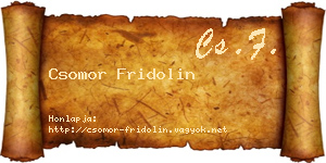 Csomor Fridolin névjegykártya